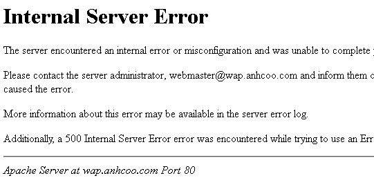 Lỗi 500 - Internal server error